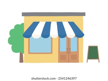 Cute store exterior hand drawn illustration