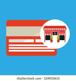 cute store shopping card vector illustration eps 10