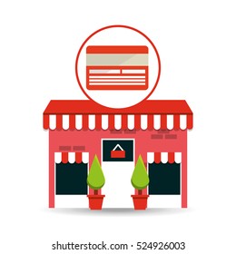 cute store shopping card vector illustration eps 10