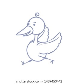 cute stork animal isolated icon