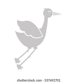cute stork bird isolated icon vector illustration design