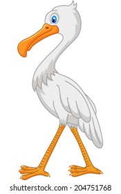 Cute stork cartoon 
