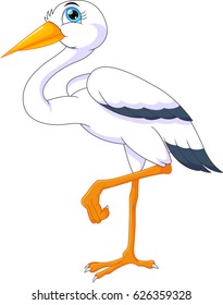 cute stork cartoon