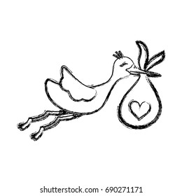 Cute stork cartoon