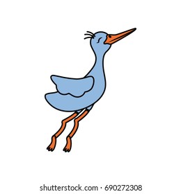 Cute stork cartoon