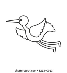 cute stork flying icon vector illustration design