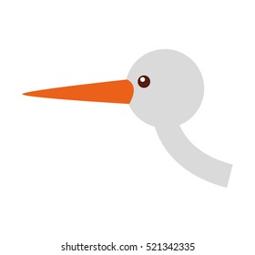 cute stork flying icon vector illustration design