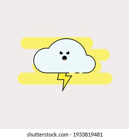 Ilustración de nube de tormenta, icono de cara enojada. icono del vector del tiempo símbolo moderno y sencillo para el gráfico en estilo de diseño plano de moda.
