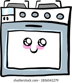 Cute stove, illustration, vector on white background