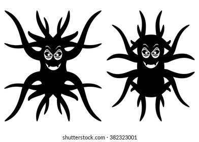 Cute strange creature. Isolated on white background