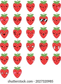 Fresas cutáneas con diferentes emociones