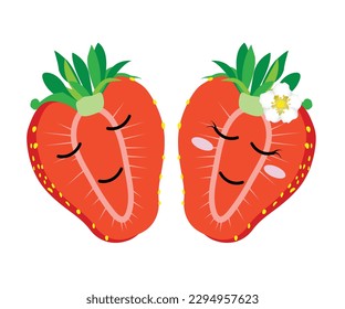 Cute Erdbeeren, Vektorbild oder Clipart