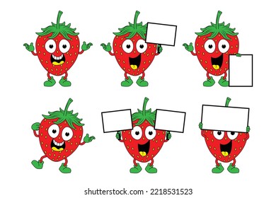 cute strawberry cartoon illustration design