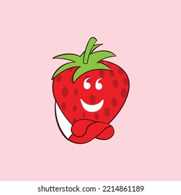 el personaje adorable de fresa está abrazando