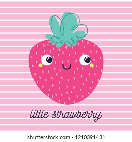 cute strawberry drawn as vector