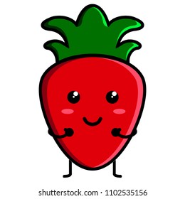 Cute strawberry emoticon