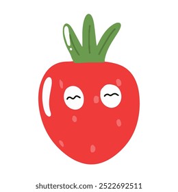 Cute strawberry emoticon expressions character