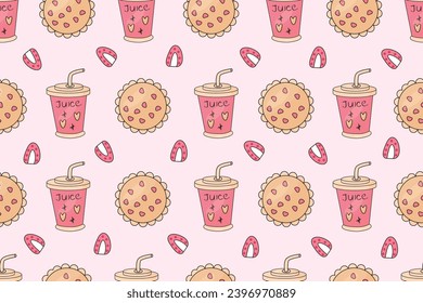 cute strawberry flavored dessert illustration background design