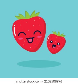 cute strawberry fruit character illustration