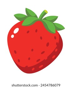 Cute strawberry fruit flat icon vector illustration