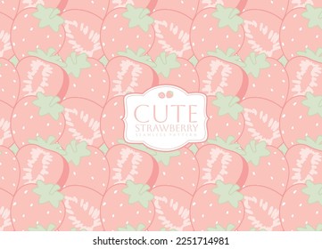 cute strawberry fruit seamless pattern kawaii style for baby pattern