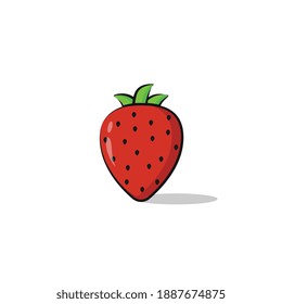 Cute Strawberry Fruits Cartoon 3D Icon Unique Vector Design. Format EPS and PNG too. For T-Shirt Design, Logo Design, Sticker and  Etc