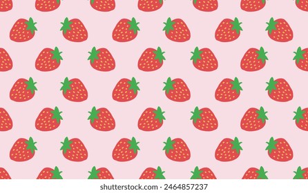 Cute strawberry fruits pattern background vector design