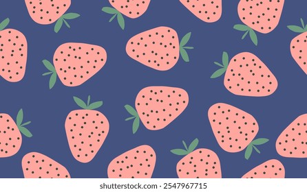 Diseño lindo del Vector del fondo del patrón de las frutas de fresa