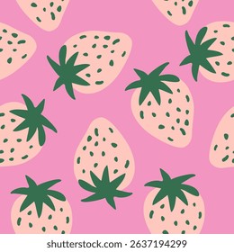 Cute strawberry fruits pattern background vector design