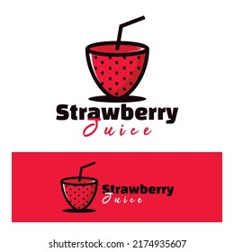 cute strawberry juice creative art