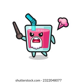 cute strawberry juice grandpa is getting angry , cute style design for t shirt, sticker, logo element