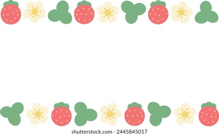 Cute strawberry line frame single item