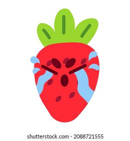 Cute Strawberry Mascot Crying 3