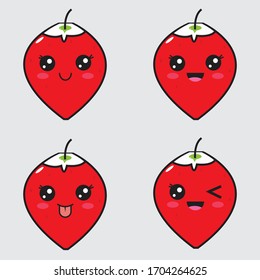 Cute strawberry mascot vector design