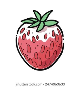 Cute Strawberry, Milk Strawberry, Vintage Fruit Illustration