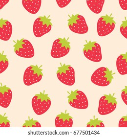 Cute Strawberry Seamless Pattern 