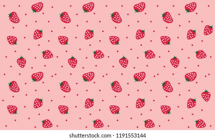 cute strawberry seamless pattern background design 