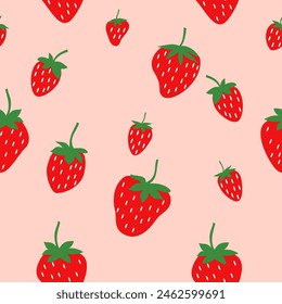 Cute Strawberry seamless pattern for Fabric, wraping, or wallpaper. vector illustration