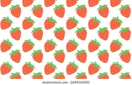Lindo patrón sin fisuras de fresa. Fondo de la fruta. Ilustraciones vectoriales