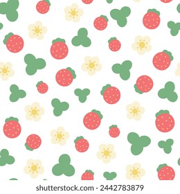 Cute strawberry seamless pattern simple