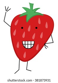 cute strawberry, vector illustration