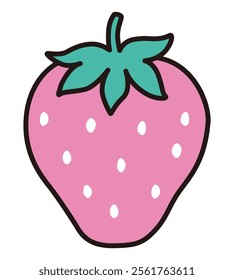 Cute strawberry vector illustration. Fruit