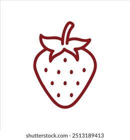 Cute strawberry in white background vector logo