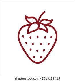 Linda fresa en el logotipo de Vector de fondo blanco