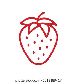Linda fresa en el logotipo de Vector de fondo blanco