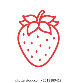 Cute strawberry in white background vector logo