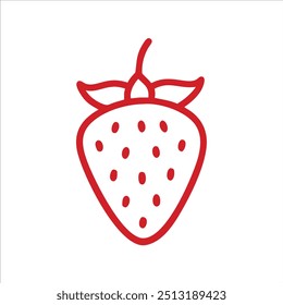 Cute strawberry in white background vector logo