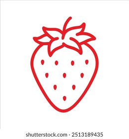 Cute strawberry in white background vector logo