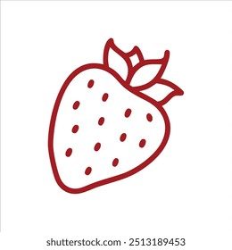 Linda fresa en el logotipo de Vector de fondo blanco