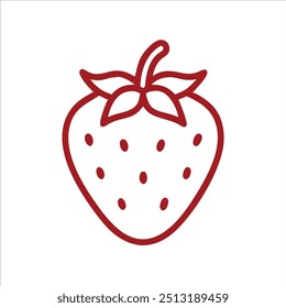 Linda fresa en el logotipo de Vector de fondo blanco